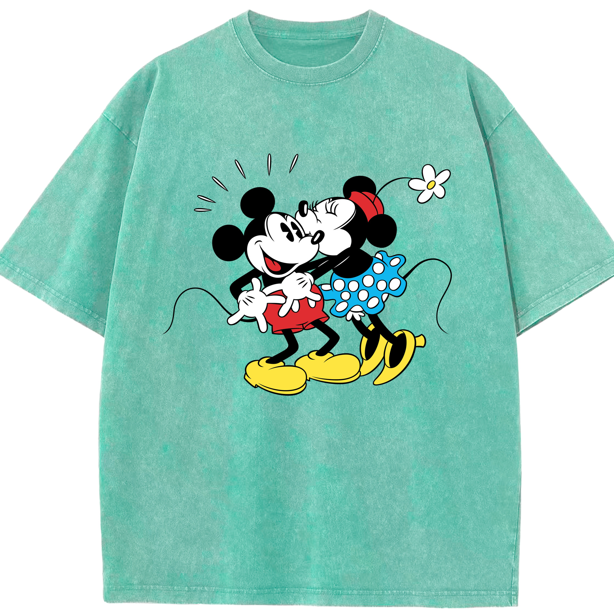 （画像用） ミッキーマウス Mickey Mouse 綿100% ヴィンテージ風 半袖Tシャツ（フロントプリント）